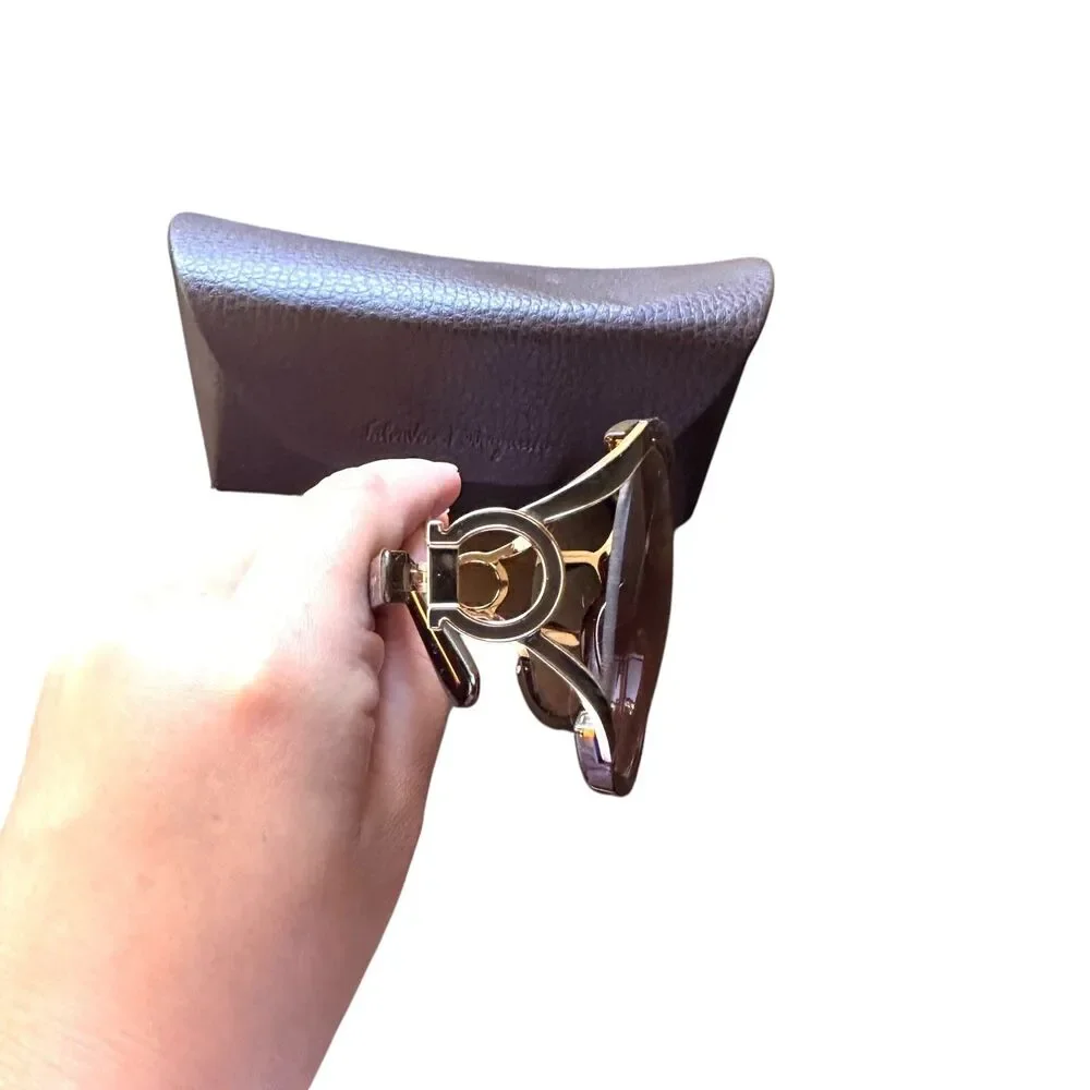 SALVATORE FERRAGAMO Oversized Oval Sunglasses w Case‎